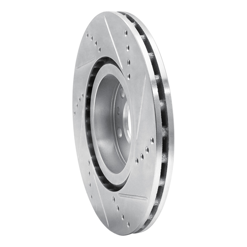 Alfa Romeo 164 Brake Rotor (1) - Front Left - R1 Concepts - Drilled & Slotted - Silver - `91-`20
